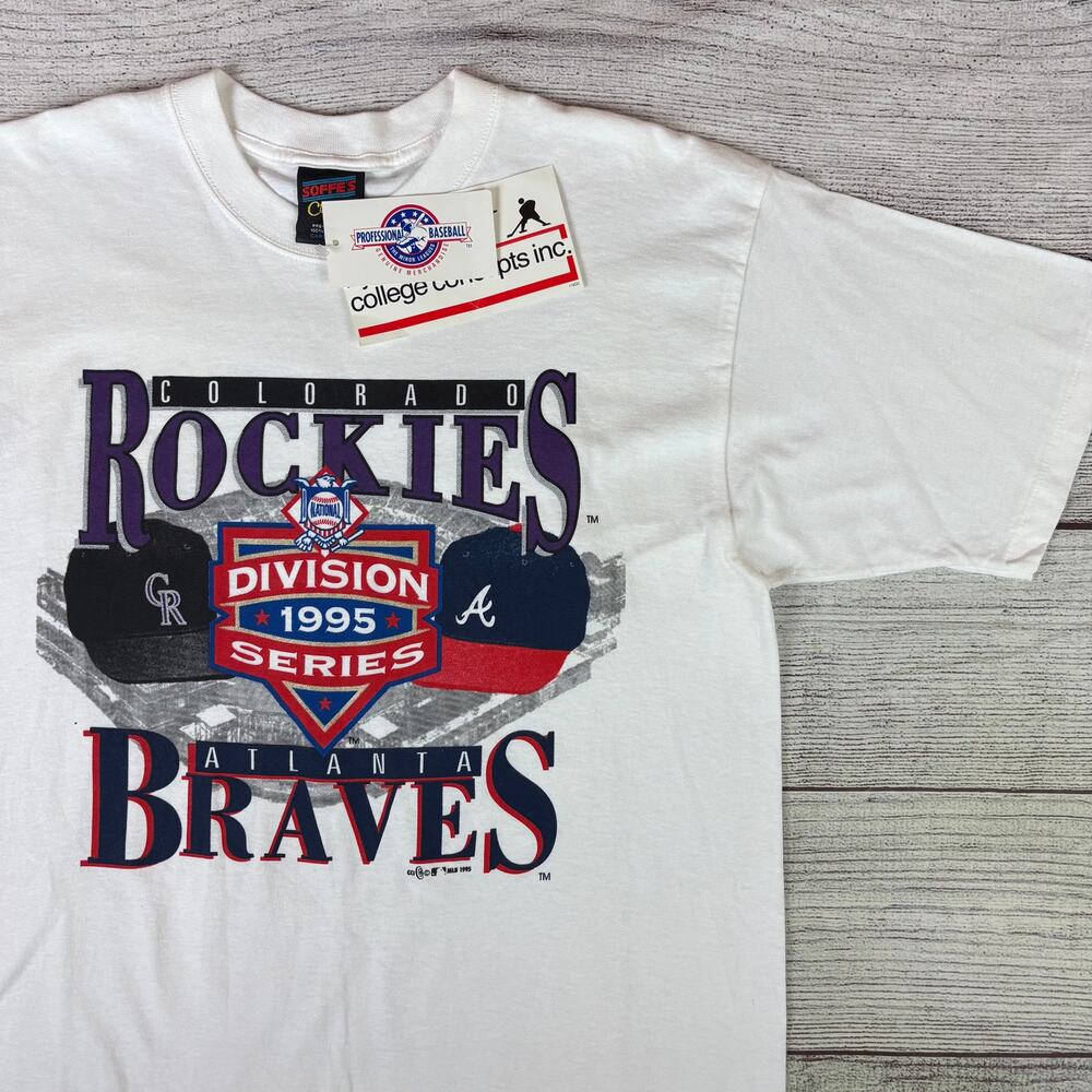 Vintage 1995 Colorado Rockies vs Atlanta Braves MLB T-shirt